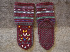 画像2: 新品 イラン製 アクリル混ウール ミドル 23-24 cm 手編み靴下 ニットルームソックス Long Knit Room Socks n-am2324-60h4a5 (2)