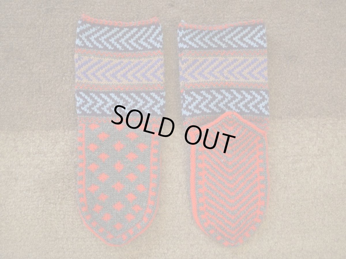 画像2: 新品 イラン製 アクリル混ウール ミドル 21-22 cm 手編み靴下 ニットルームソックス Long Knit Room Socks n-am2122-96h4a5 (2)