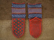 画像2: 新品 イラン製 アクリル混ウール ミドル 21-22 cm 手編み靴下 ニットルームソックス Long Knit Room Socks n-am2122-96h4a5 (2)