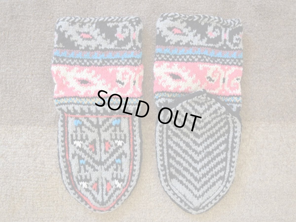 画像2: 新品 イラン製 アクリル混ウール ミドル 23-24 cm 手編み靴下 ニットルームソックス Long Knit Room Socks n-am2324-65h4a5 (2)