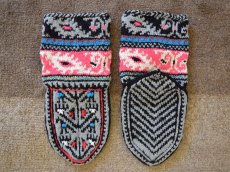 画像2: 新品 イラン製 アクリル混ウール ミドル 23-24 cm 手編み靴下 ニットルームソックス Long Knit Room Socks n-am2324-65h4a5 (2)