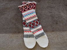 画像1: 新品 イラン製 アクリル混ウール ロング 22-23 cm 手編み靴下 ニットルームソックス Long Knit Room Socks n-al2223-30h5a7 (1)