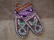 画像1: 新品 イラン製 アクリル混ウール ミドル 22-23 cm 手編み靴下 ニットルームソックス Long Knit Room Socks n-am2223-86h4a5 (1)