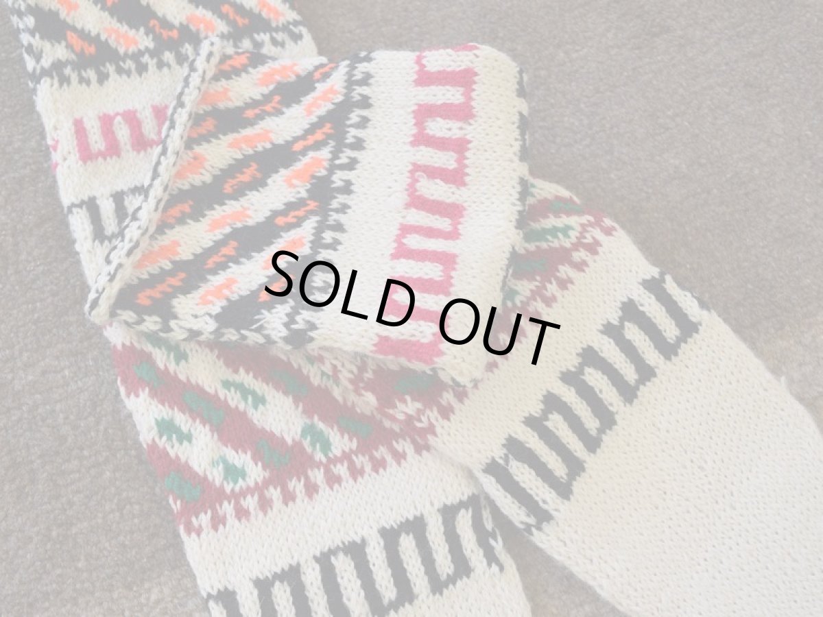 画像3: 新品 イラン製 アクリル混ウール ロング 22-23 cm 手編み靴下 ニットルームソックス Long Knit Room Socks n-al2223-35h5a7 (3)