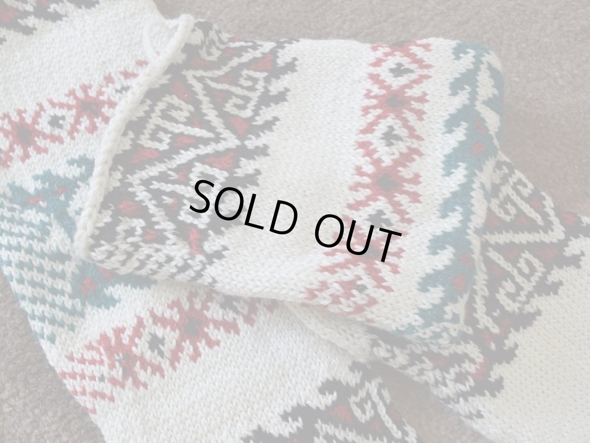 画像3: 新品 イラン製 アクリル混ウール ロング 26-27 cm 手編み靴下 ニットルームソックス Long Knit Room Socks n-al2627-53h5a7 (3)