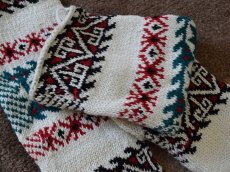 画像3: 新品 イラン製 アクリル混ウール ロング 26-27 cm 手編み靴下 ニットルームソックス Long Knit Room Socks n-al2627-53h5a7 (3)