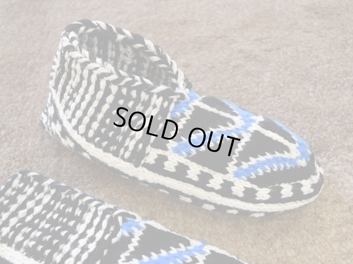 画像3: 新品 イラン製 アクリル混ウール ショート くるぶし丈 25-26 cm 手編み靴下 ニットルームソックス Long Knit Room Socks n-as2526-82h2a3 (3)