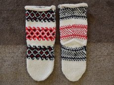 画像2: 新品 イラン製 アクリル混ウール ミドル 22-23 cm 手編み靴下 ニットルームソックス Long Knit Room Socks n-am2223-83h4a5 (2)