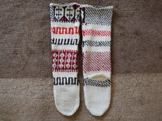 画像2: 新品 イラン製 アクリル混ウール ロング 21-22 cm 手編み靴下 ニットルームソックス Long Knit Room Socks n-al2122-43h5a7 (2)