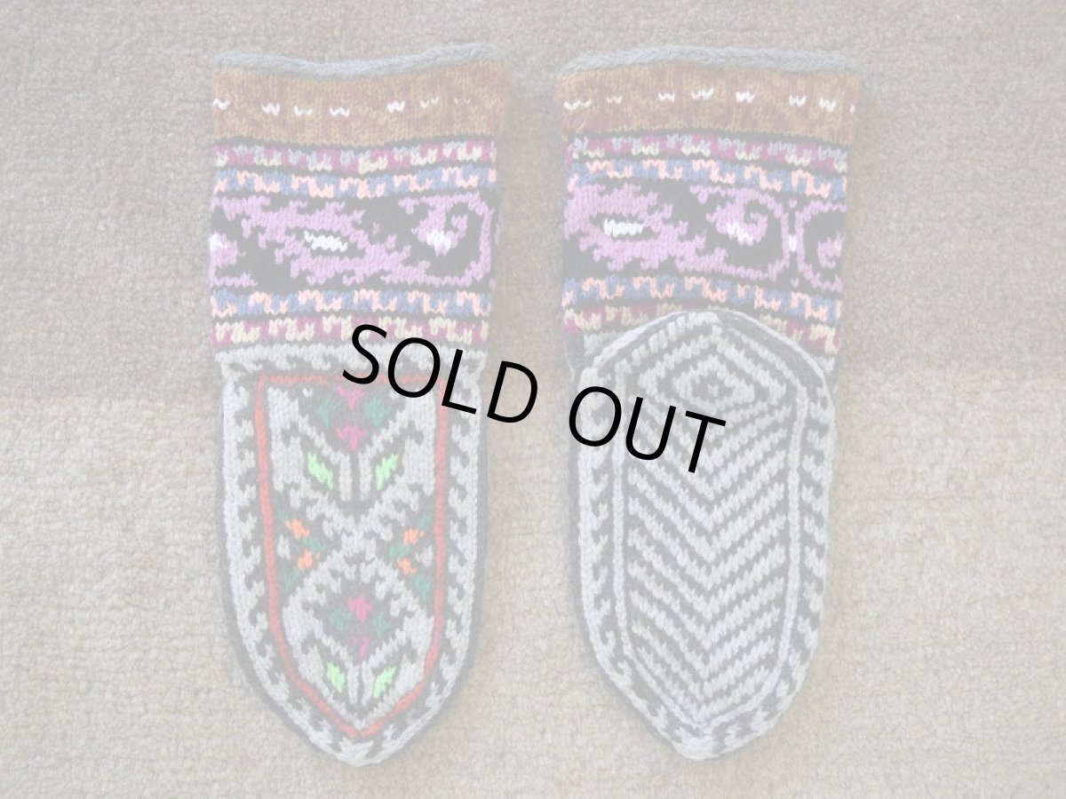 画像2: 新品 イラン製 アクリル混ウール ミドル 22-23 cm 手編み靴下 ニットルームソックス Long Knit Room Socks n-am2223-86h4a5 (2)