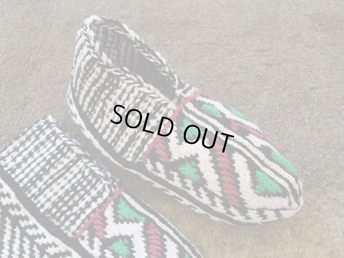 画像3: 新品 イラン製 アクリル混ウール ショート くるぶし丈 24-25 cm 手編み靴下 ニットルームソックス Long Knit Room Socks n-as2425-71h2a3 (3)