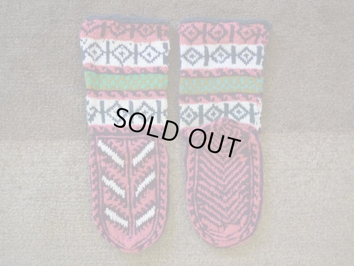 画像2: 新品 イラン製 アクリル混ウール ミドル 22-23 cm 手編み靴下 ニットルームソックス Long Knit Room Socks n-am2223-87h4a5 (2)