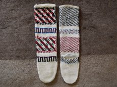 画像2: 新品 イラン製 アクリル混ウール ロング 22-23 cm 手編み靴下 ニットルームソックス Long Knit Room Socks n-al2223-40h5a7 (2)
