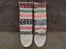 画像2: 新品 イラン製 アクリル混ウール ロング 22-23 cm 手編み靴下 ニットルームソックス Long Knit Room Socks n-al2223-32h5a7 (2)