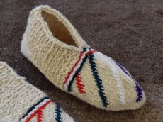 画像3: 新品 イラン製 ウール ショート くるぶし丈 24-25 cm 手編み靴下 ニットルームソックス Long Knit Room Socks n-ws2425-76h2a3 (3)