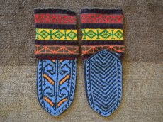 画像2: 新品 イラン製 アクリル混ウール ミドル 23-24 cm 手編み靴下 ニットルームソックス Long Knit Room Socks n-am2324-63h4a5 (2)