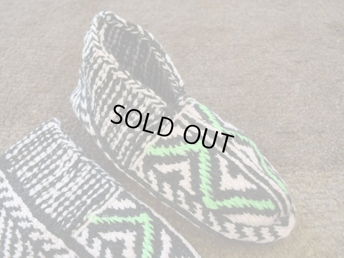 画像3: 新品 イラン製 アクリル混ウール ショート くるぶし丈 24-25 cm 手編み靴下 ニットルームソックス Long Knit Room Socks n-as2425-68h2a3 (3)