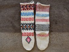 画像2: 新品 イラン製 アクリル混ウール ロング 22-23 cm 手編み靴下 ニットルームソックス Long Knit Room Socks n-al2223-26h5a7 (2)