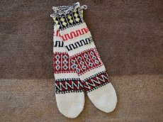 画像1: 新品 イラン製 アクリル混ウール ロング 22-23 cm 手編み靴下 ニットルームソックス Long Knit Room Socks n-al2223-34h5a7 (1)