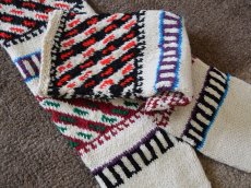 画像3: 新品 イラン製 アクリル混ウール ロング 22-23 cm 手編み靴下 ニットルームソックス Long Knit Room Socks n-al2223-40h5a7 (3)