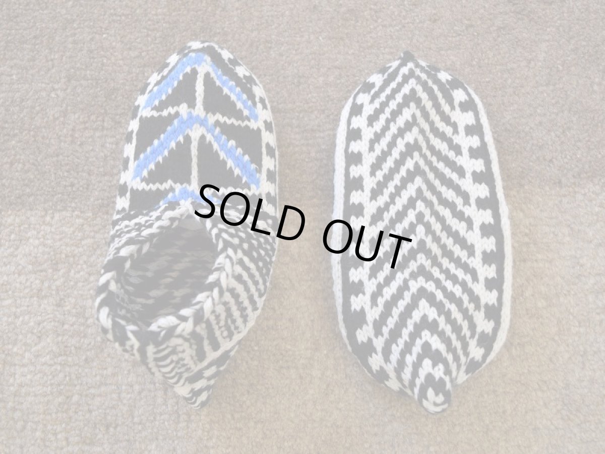 画像2: 新品 イラン製 アクリル混ウール ショート くるぶし丈 25-26 cm 手編み靴下 ニットルームソックス Long Knit Room Socks n-as2526-82h2a3 (2)