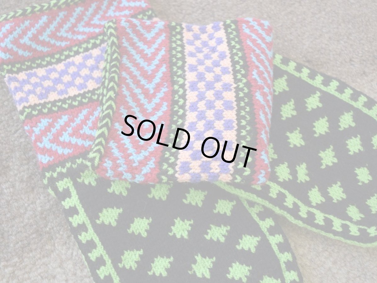 画像3: 新品 イラン製 アクリル混ウール ミドル 22-23 cm 手編み靴下 ニットルームソックス Long Knit Room Socks n-am2223-88h4a5 (3)