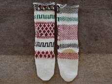 画像2: 新品 イラン製 アクリル混ウール ロング 22-23 cm 手編み靴下 ニットルームソックス Long Knit Room Socks n-al2223-33h5a7 (2)