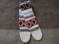 画像1: 新品 イラン製 アクリル混ウール ロング 20-21 cm 手編み靴下 ニットルームソックス Long Knit Room Socks n-al2021-41h5a7 (1)