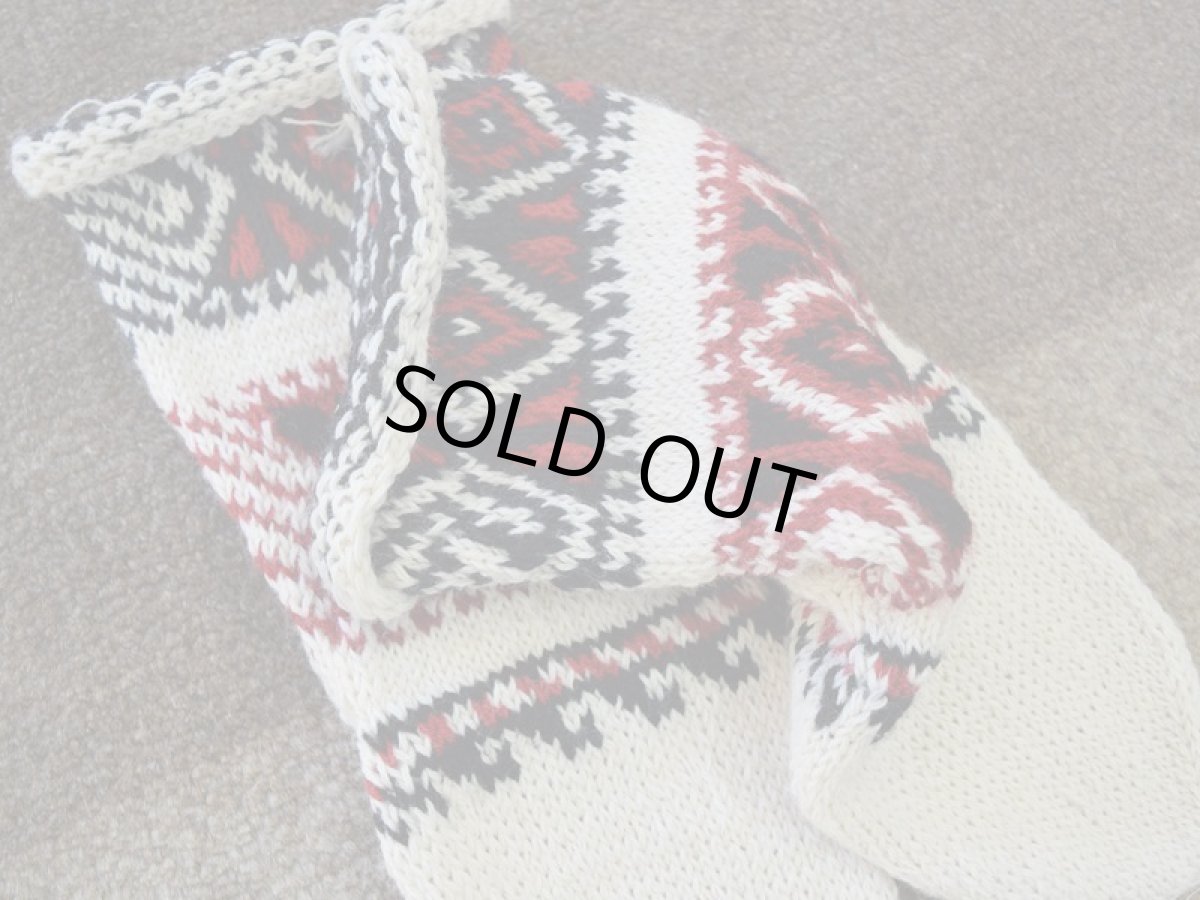 画像3: 新品 イラン製 アクリル混ウール ミドル 21-22 cm 手編み靴下 ニットルームソックス Long Knit Room Socks n-am2122-94h4a5 (3)