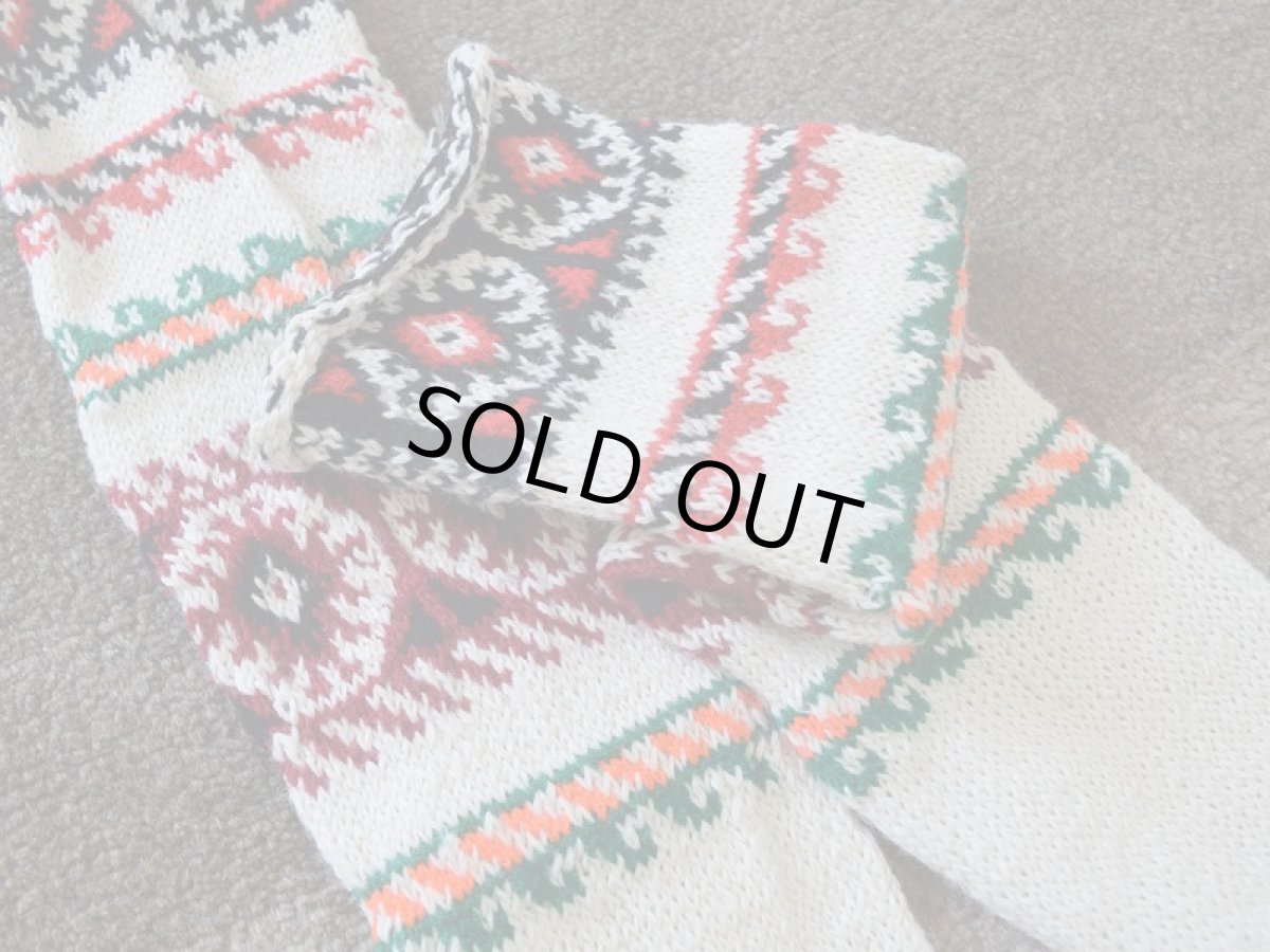 画像3: 新品 イラン製 アクリル混ウール ロング 23-24 cm 手編み靴下 ニットルームソックス Long Knit Room Socks n-al2324-48h5a7 (3)