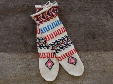 画像1: 新品 イラン製 アクリル混ウール ロング 22-23 cm 手編み靴下 ニットルームソックス Long Knit Room Socks n-al2223-26h5a7 (1)