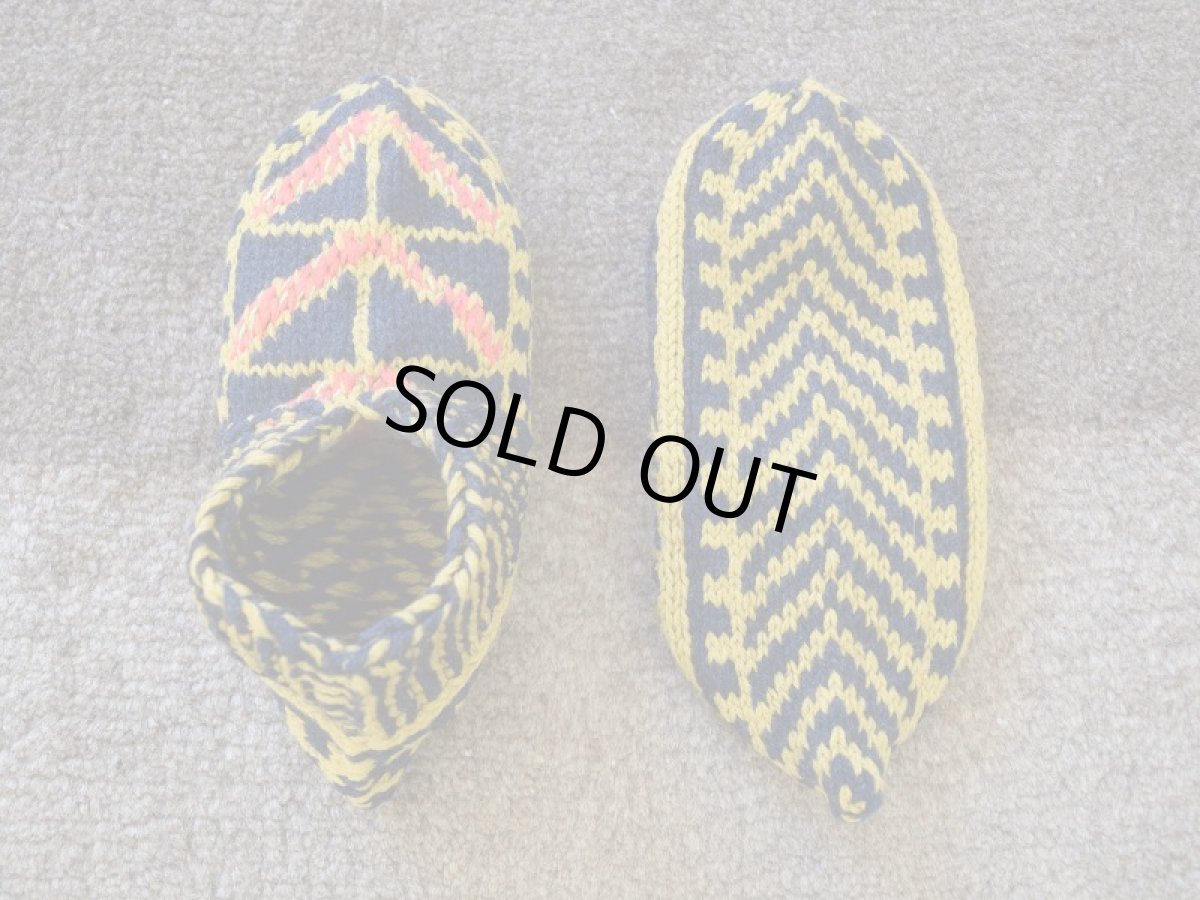 画像2: 新品 イラン製 アクリル混ウール ショート くるぶし丈 24-25 cm 手編み靴下 ニットルームソックス Long Knit Room Socks n-as2425-70h2a3 (2)