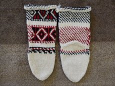 画像2: 新品 イラン製 アクリル混ウール ミドル 21-22 cm 手編み靴下 ニットルームソックス Long Knit Room Socks n-am2122-94h4a5 (2)