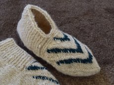 画像3: 新品 イラン製 ウール ショート くるぶし丈 24-25 cm 手編み靴下 ニットルームソックス Long Knit Room Socks n-as2425-66h2a3 (3)