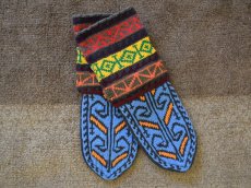 画像1: 新品 イラン製 アクリル混ウール ミドル 23-24 cm 手編み靴下 ニットルームソックス Long Knit Room Socks n-am2324-63h4a5 (1)