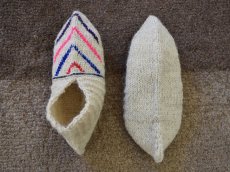画像2: 新品 イラン製 ウール ショート くるぶし丈 25-26 cm 手編み靴下 ニットルームソックス Long Knit Room Socks n-ws2526-90h2a3 (2)