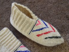 画像3: 新品 イラン製 ウール ショート くるぶし丈 25-26 cm 手編み靴下 ニットルームソックス Long Knit Room Socks n-ws2526-89h2a3 (3)