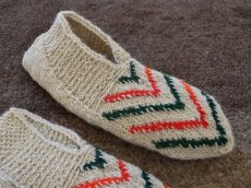 画像3: 新品 イラン製 ウール ショート くるぶし丈 25-26 cm 手編み靴下 ニットルームソックス Long Knit Room Socks n-ws2526-93h2a3 (3)