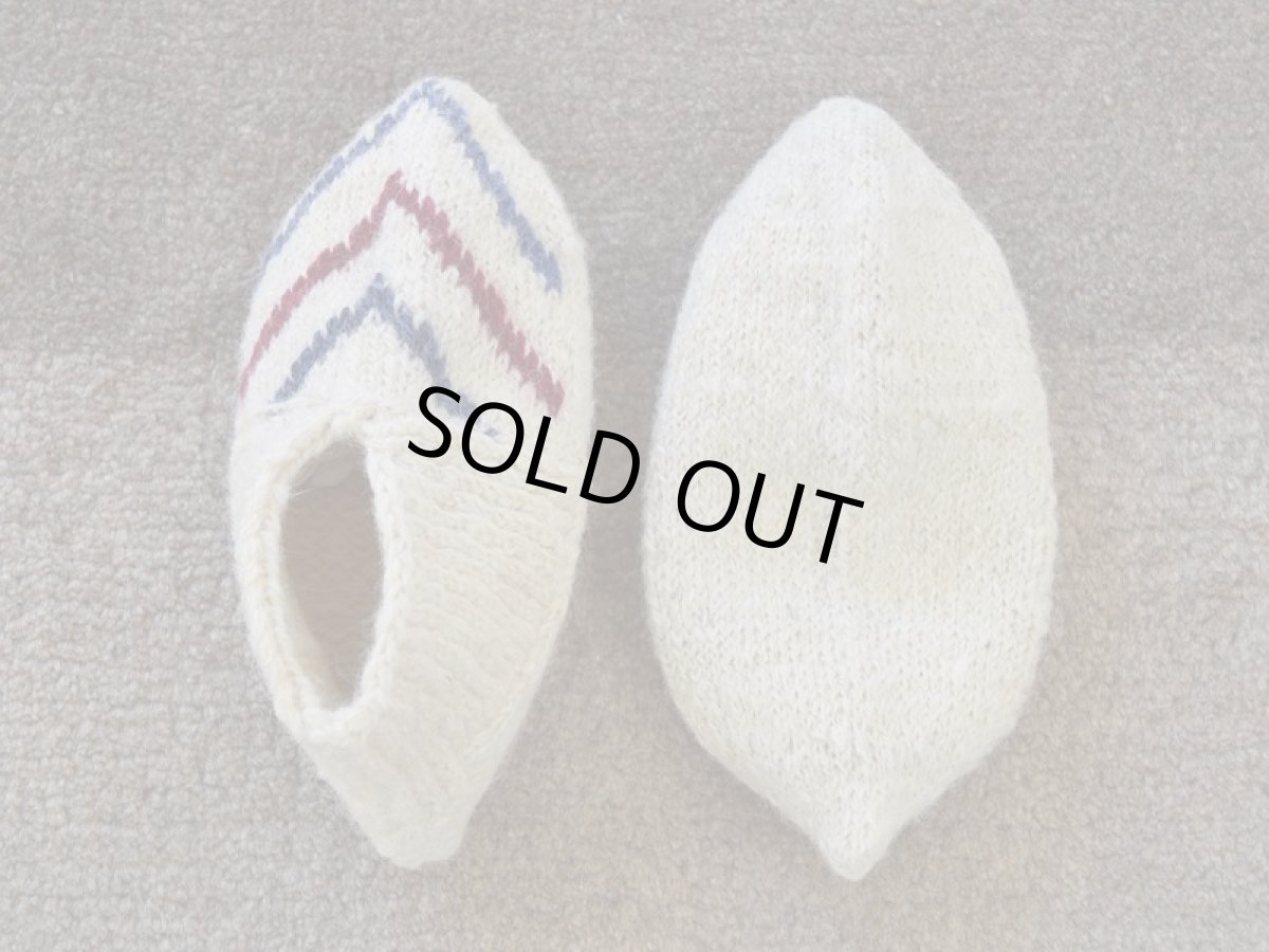 画像2: 新品 イラン製 ウール ショート くるぶし丈 25-26 cm 手編み靴下 ニットルームソックス Long Knit Room Socks n-ws2526-92h2a3 (2)