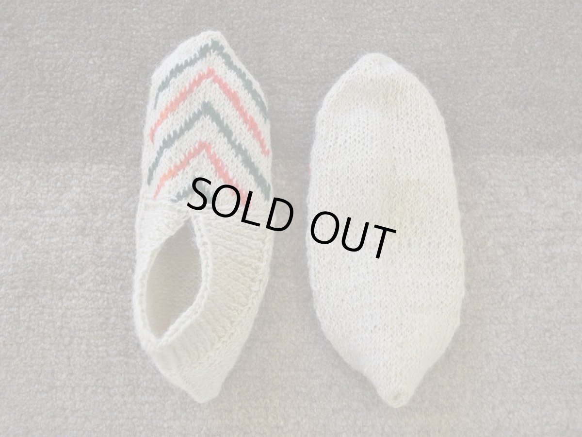 画像2: 新品 イラン製 ウール ショート くるぶし丈 25-26 cm 手編み靴下 ニットルームソックス Long Knit Room Socks n-ws2526-93h2a3 (2)