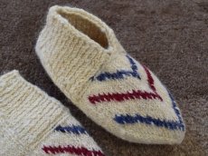 画像3: 新品 イラン製 ウール ショート くるぶし丈 25-26 cm 手編み靴下 ニットルームソックス Long Knit Room Socks n-ws2526-92h2a3 (3)