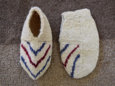 画像1: 新品 イラン製 ウール ショート くるぶし丈 25-26 cm 手編み靴下 ニットルームソックス Long Knit Room Socks n-ws2526-92h2a3 (1)