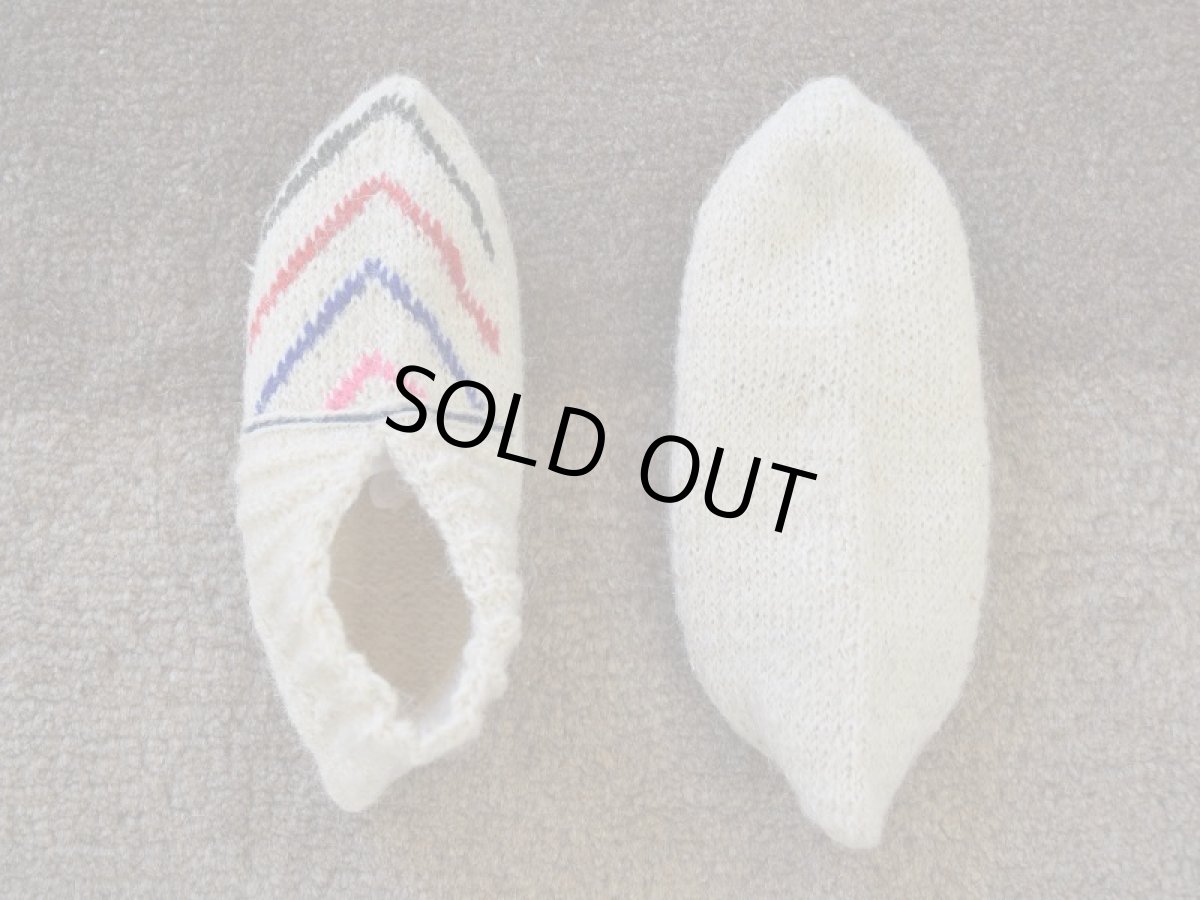 画像2: 新品 イラン製 ウール ショート くるぶし丈 25-26 cm 手編み靴下 ニットルームソックス Long Knit Room Socks n-ws2526-89h2a3 (2)