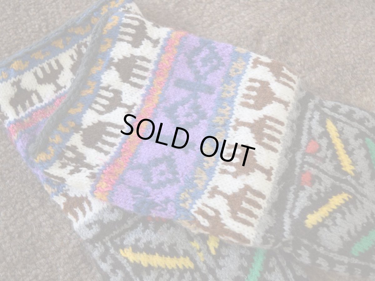 画像3: 新品 イラン製 アクリル混ウール ミドル 19-20 cm 手編み靴下 ニットルームソックス Long Knit Room Socks n-am1920-102h4a5 (3)