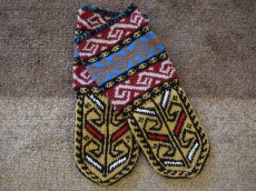画像1: 新品 イラン製 アクリル混ウール ミドル 19-20 cm 手編み靴下 ニットルームソックス Long Knit Room Socks n-am1920-101h4a5 (1)