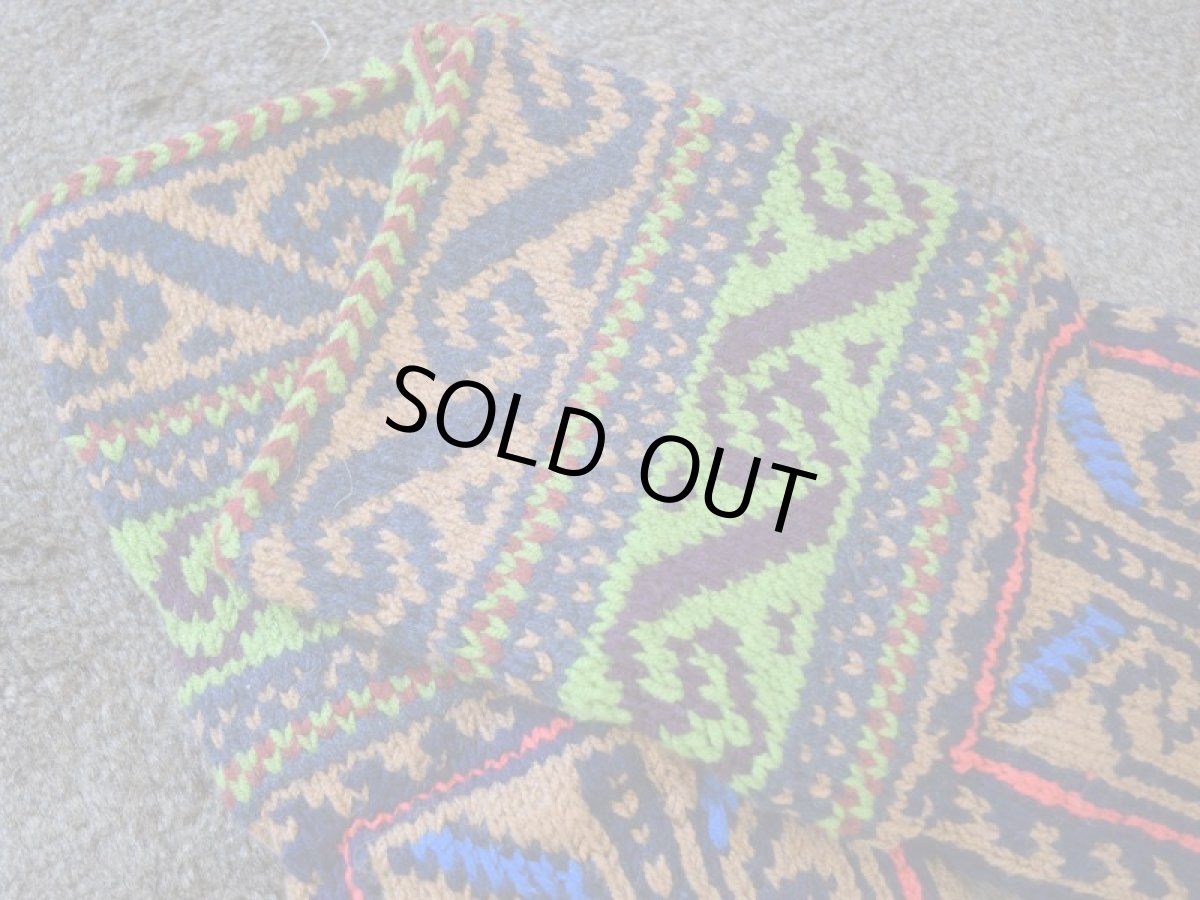 画像3: 新品 イラン製 アクリル混ウール ミドル 26-27 cm 手編み靴下 ニットルームソックス Long Knit Room Socks n-am2627-100h4a5 (3)