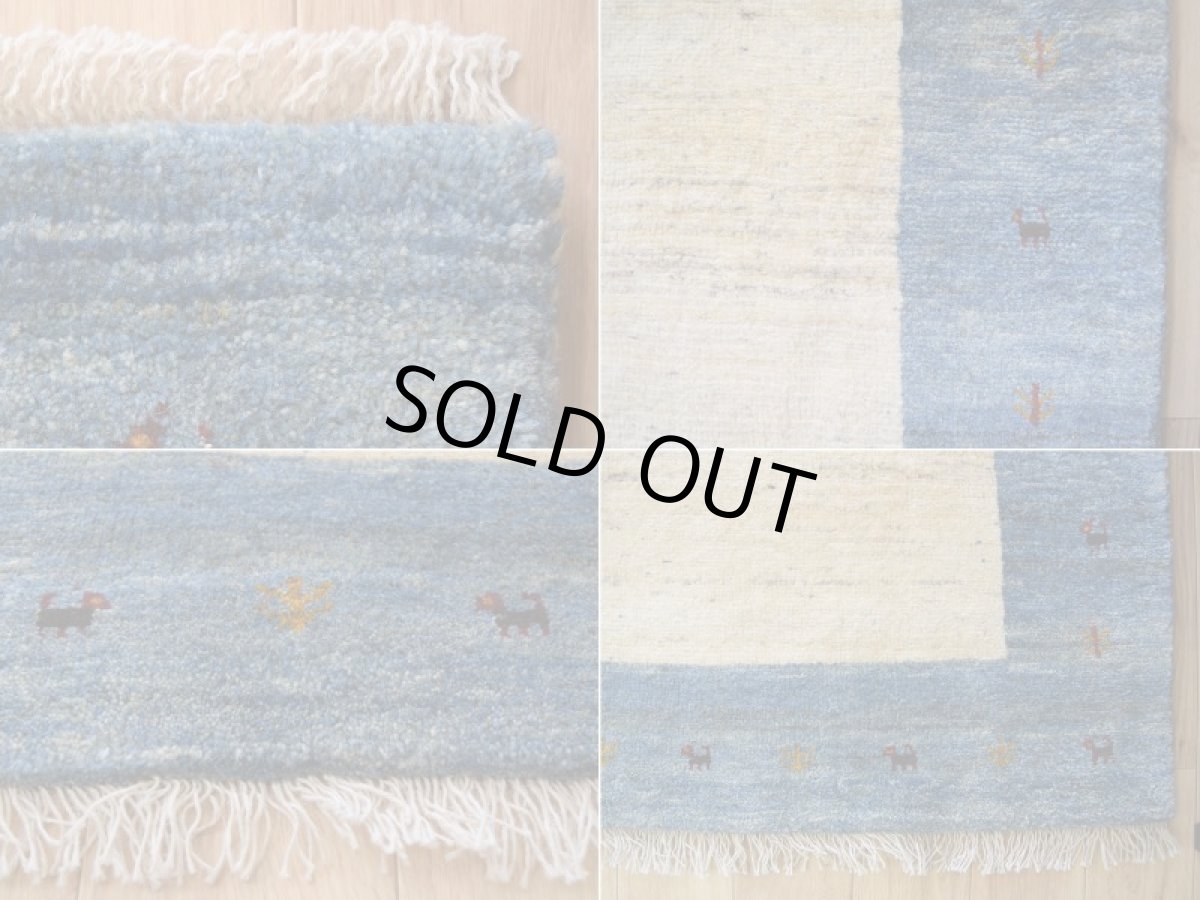画像19: 新品 ペルシャ ギャッベ 縦1.8m 横1.3m 2.2㎡ 〜2帖 2人掛けソファ サイズ 175 × 123 cm No.1929 肉厚 天然 草木染 ウール ギャベ 手織り ハンドメイド ラグ 絨毯 カーペット ロリバフト リビングルームソファ足元やベッドサイドに 生成り クリーム インディゴブルー  n-1929-175123s532a003 (19)