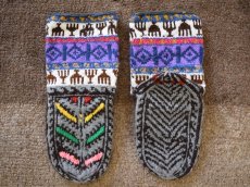 画像2: 新品 イラン製 アクリル混ウール ミドル 19-20 cm 手編み靴下 ニットルームソックス Long Knit Room Socks n-am1920-102h4a5 (2)