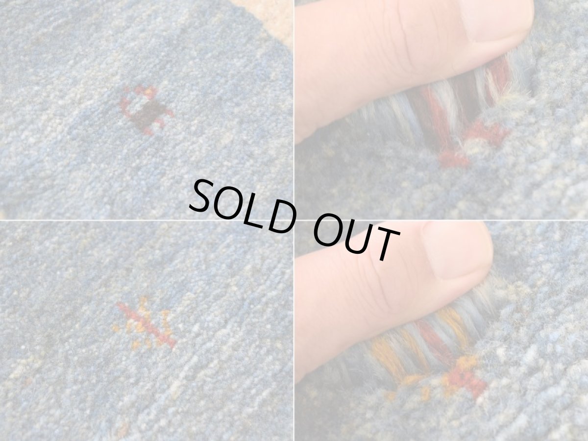 画像17: 新品 ペルシャ ギャッベ 縦1.8m 横1.3m 2.2㎡ 〜2帖 2人掛けソファ サイズ 175 × 123 cm No.1929 肉厚 天然 草木染 ウール ギャベ 手織り ハンドメイド ラグ 絨毯 カーペット ロリバフト リビングルームソファ足元やベッドサイドに 生成り クリーム インディゴブルー  n-1929-175123s532a003 (17)