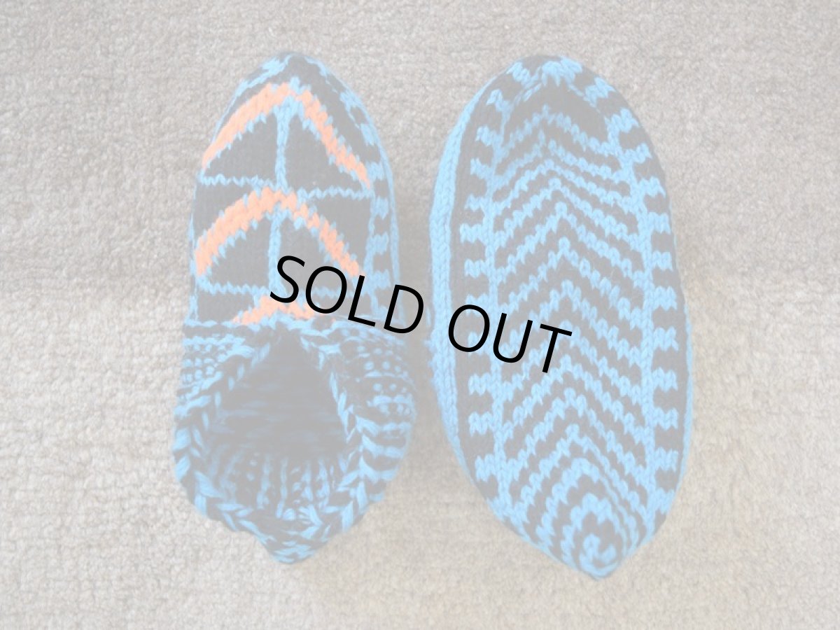 画像2: 新品 イラン製 アクリル混ウール ショート くるぶし丈 23-24 cm 手編み靴下 ニットルームソックス Long Knit Room Socks n-as2324-109h2a3 (2)